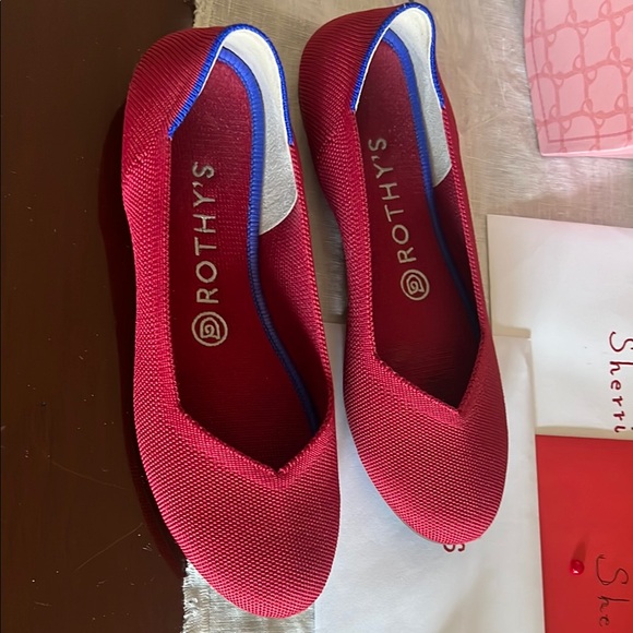 Rothy's Red Flats Stylish Slip-On Loafers - Picture 3 of 3